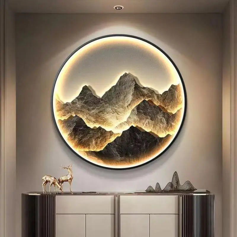 Modern Round LED Wall Lamp – Decorative Mural Light for Corridor, Living Room & Home Wall Art Lighting