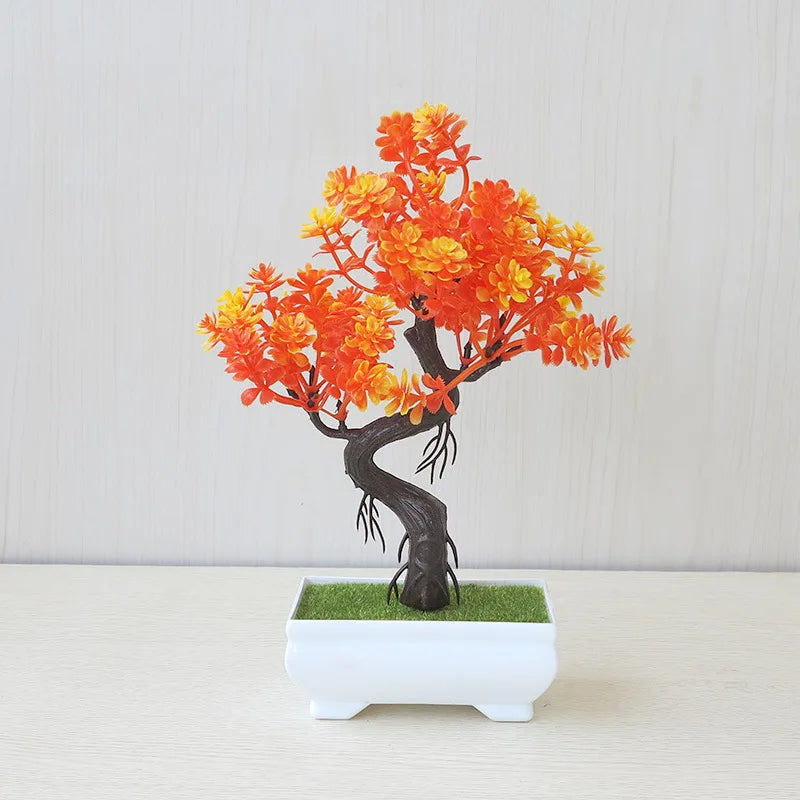 Artificial Bonsai Tree in Pot – Small Fake Plants for Home, Office, Garden & Tabletop Decoration