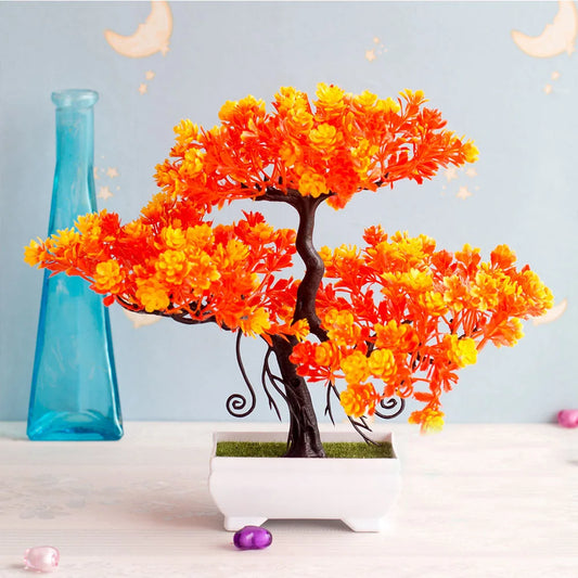 Artificial Bonsai Tree in Pot – Small Fake Plants for Home, Office, Garden & Tabletop Decoration