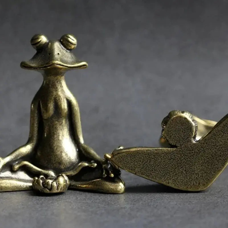 Pure Copper Frog Tea Pet Incense Burner – Retro Zen Decor