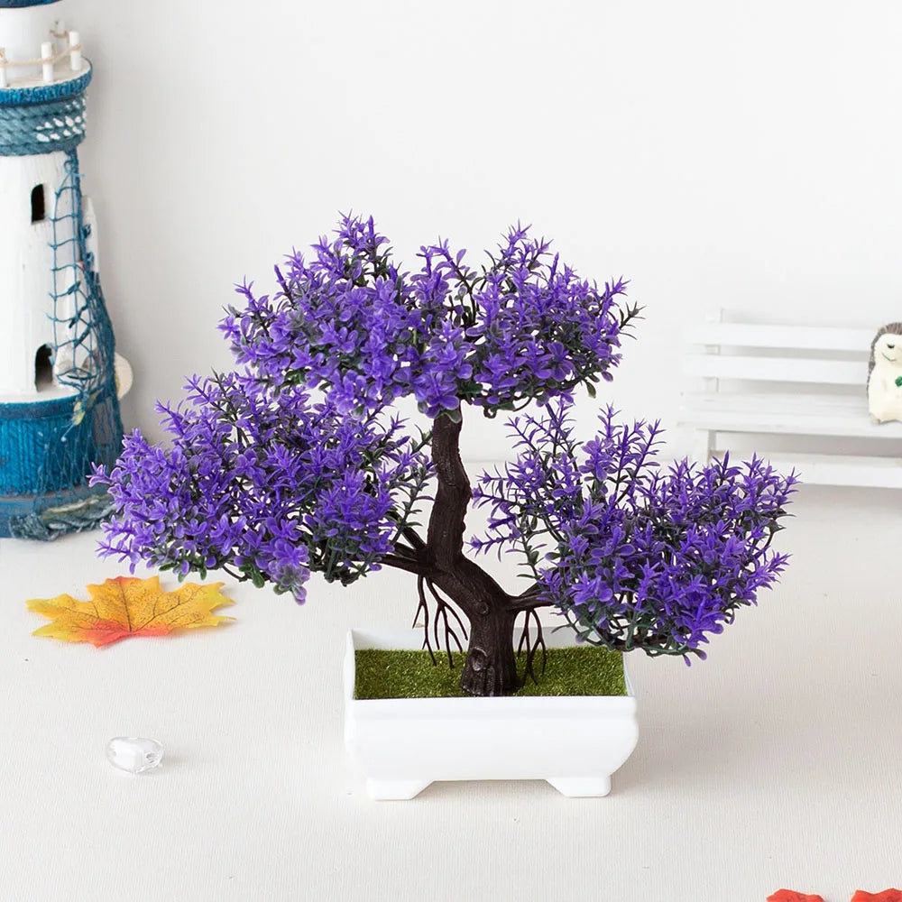 Artificial Bonsai Tree in Pot – Small Fake Plants for Home, Office, Garden & Tabletop Decoration