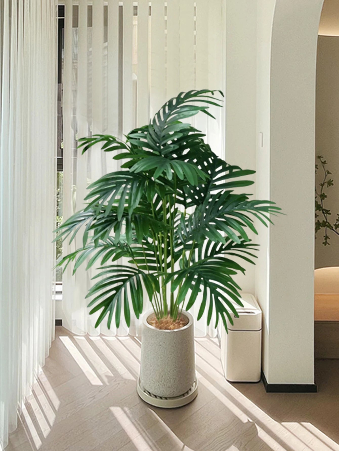 Large Artificial Palm Tree 70–80cm – Tropical Monstera Fake Plant with Green Leaves for Home