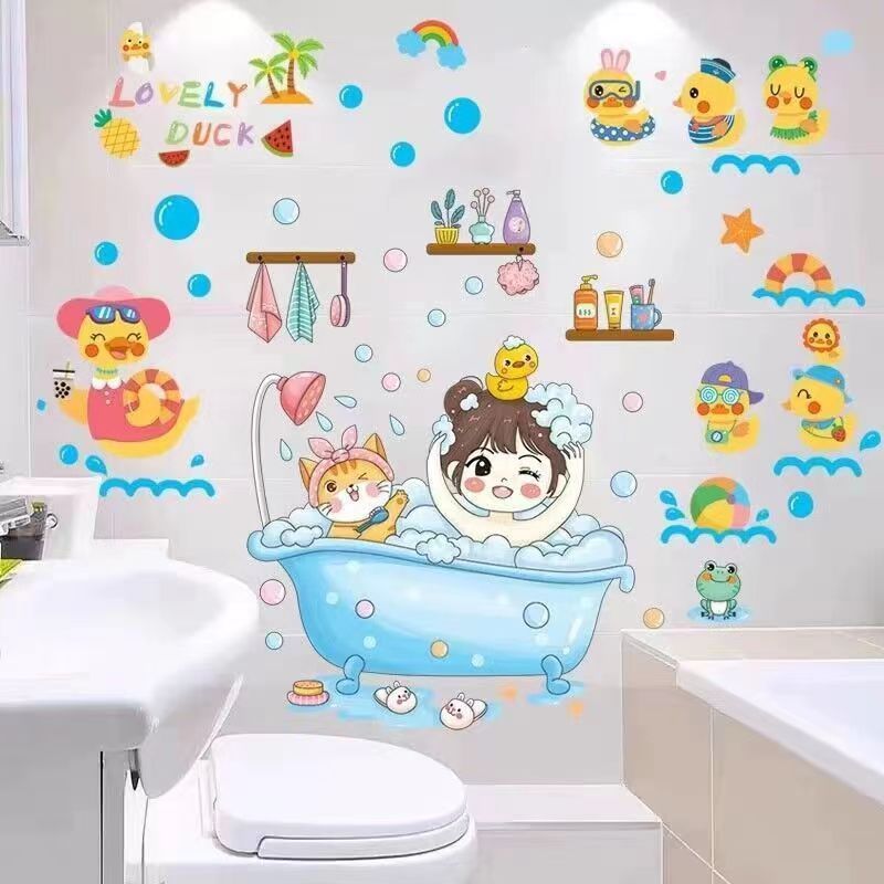 Cartoon Stickers Bathroom Tile Wall